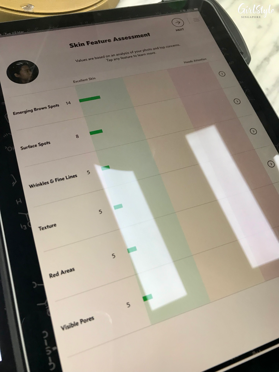 Skin feature assessment - Kiehl’s Derma-Reader Portable