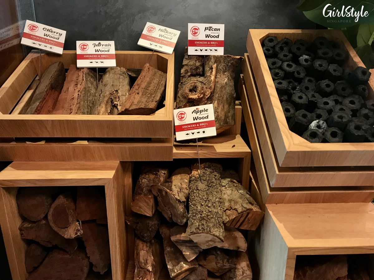 Five types of wood at Omma Korean Charcoal BBQ