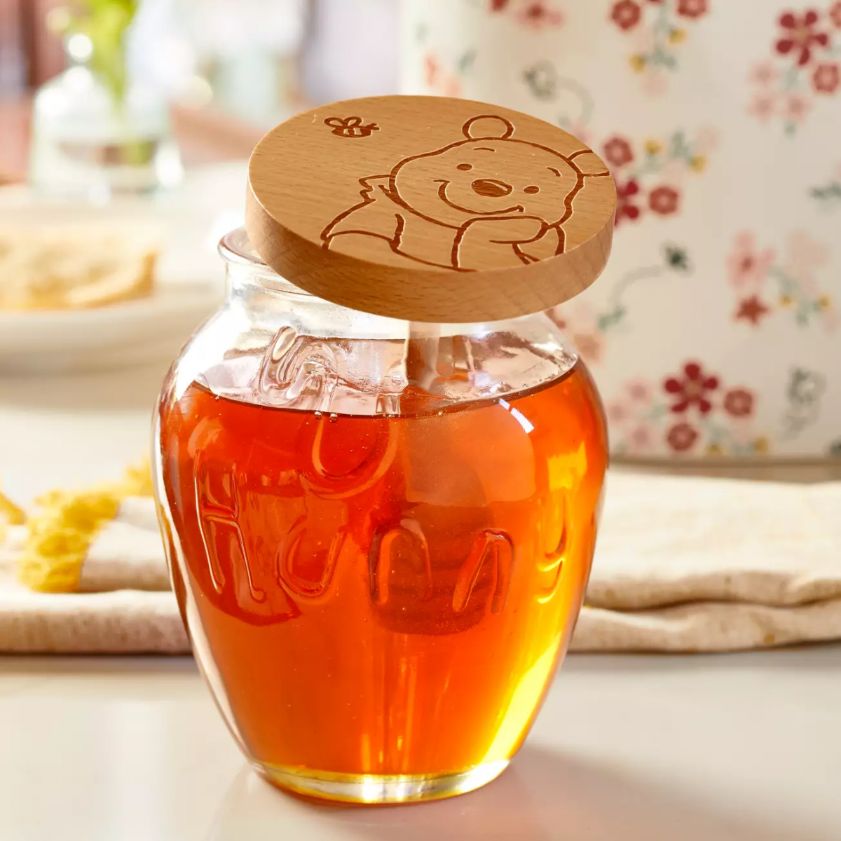 Winnie-The-Pooh Glass Honey Jar