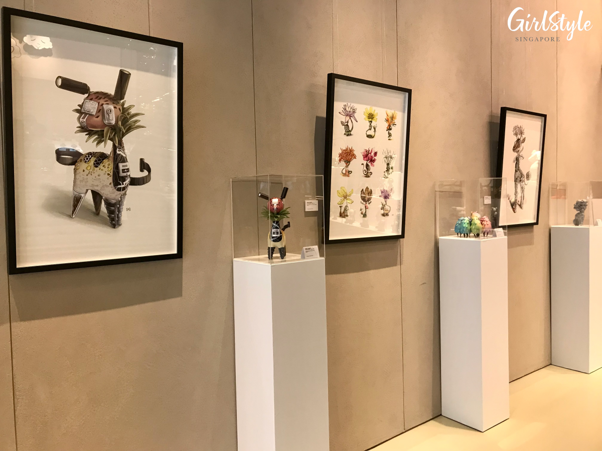 Illustrations and 3D printed designer toys - Show Your Eemo exhibition by Jessica Emmett at BLAXK by ActionCity Funan mall