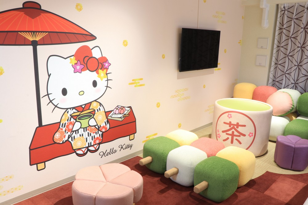 Hello Kitty Hotel Room at Resi Stay Kyoto Japan