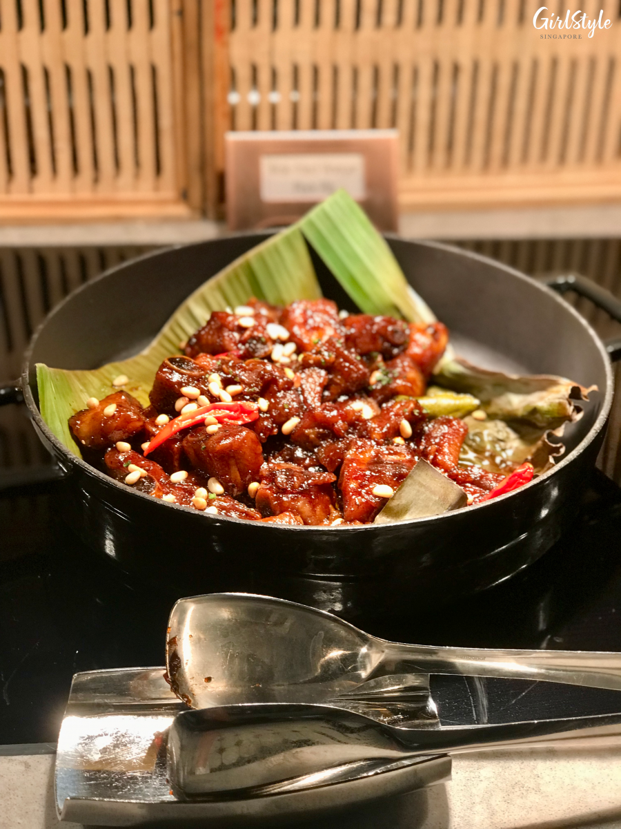 Wok-fried, Balsamic Vinegar Pork Ribs at Estate buffet - Hilton Singapore Orchard