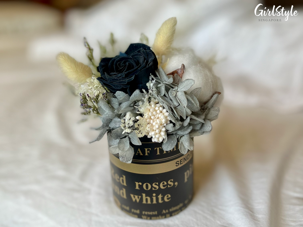 Golden Moments Mother's Day Blissful Bundle - preserved black rose box
