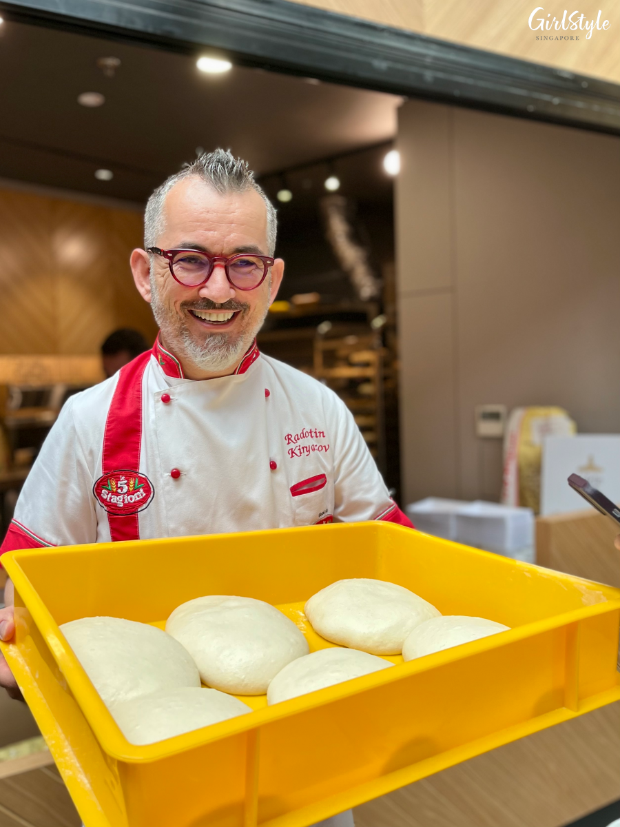 Hand-kneaded pizza dough at L’Arte Pizza and Focaccia