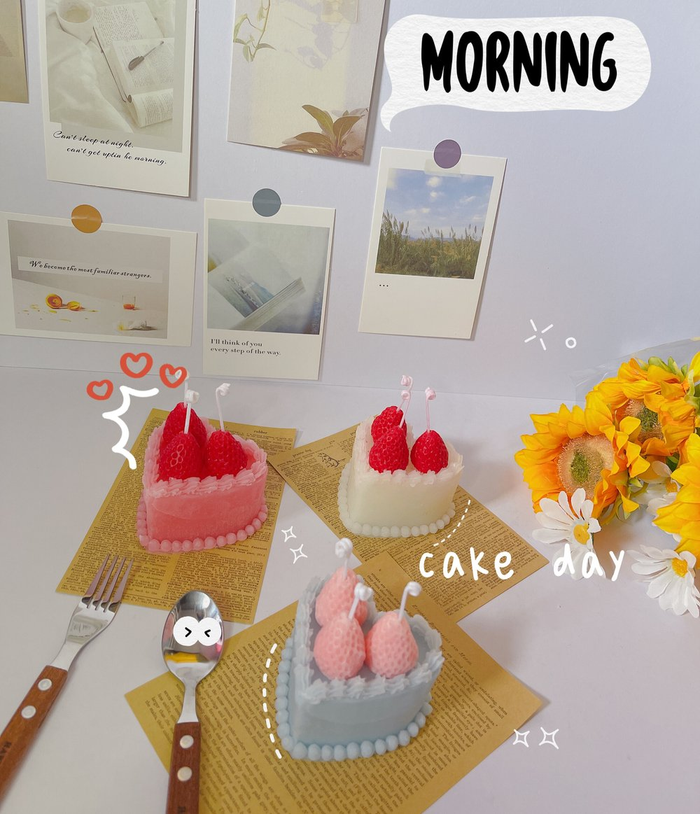 Korean Strawberry Cake Candles - Dusk Hour Singapore