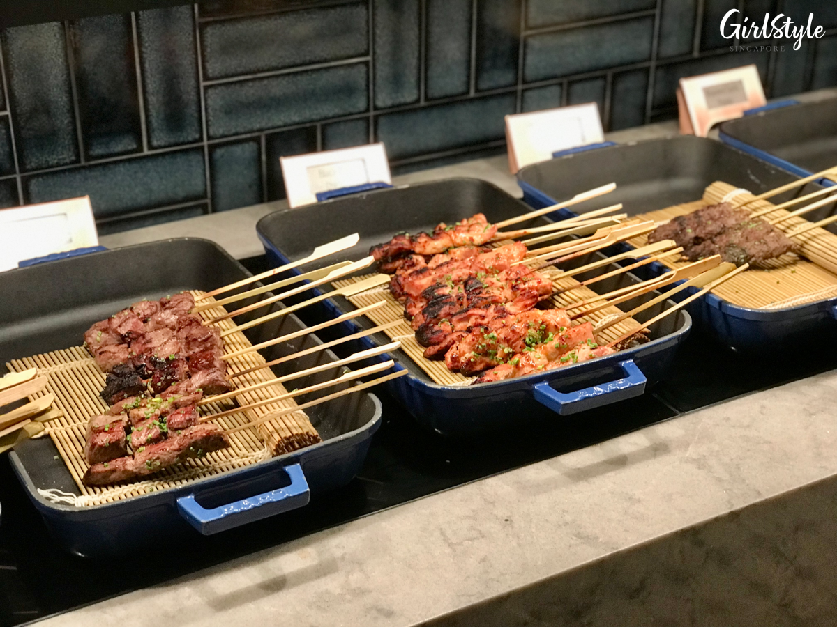 Grilled skewers at Estate - Hilton Singapore Orchard