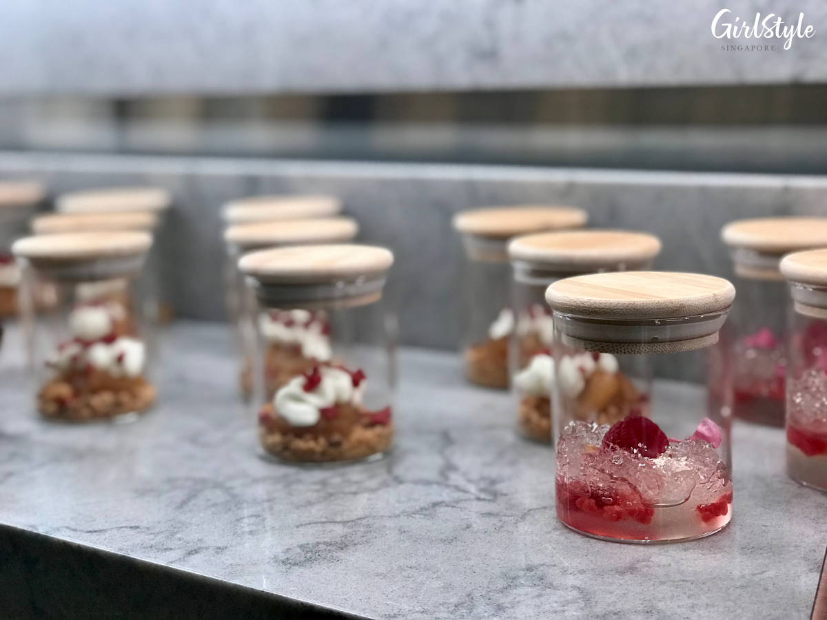 Desserts in jars at Estate buffet - Hilton Singapore Orchard