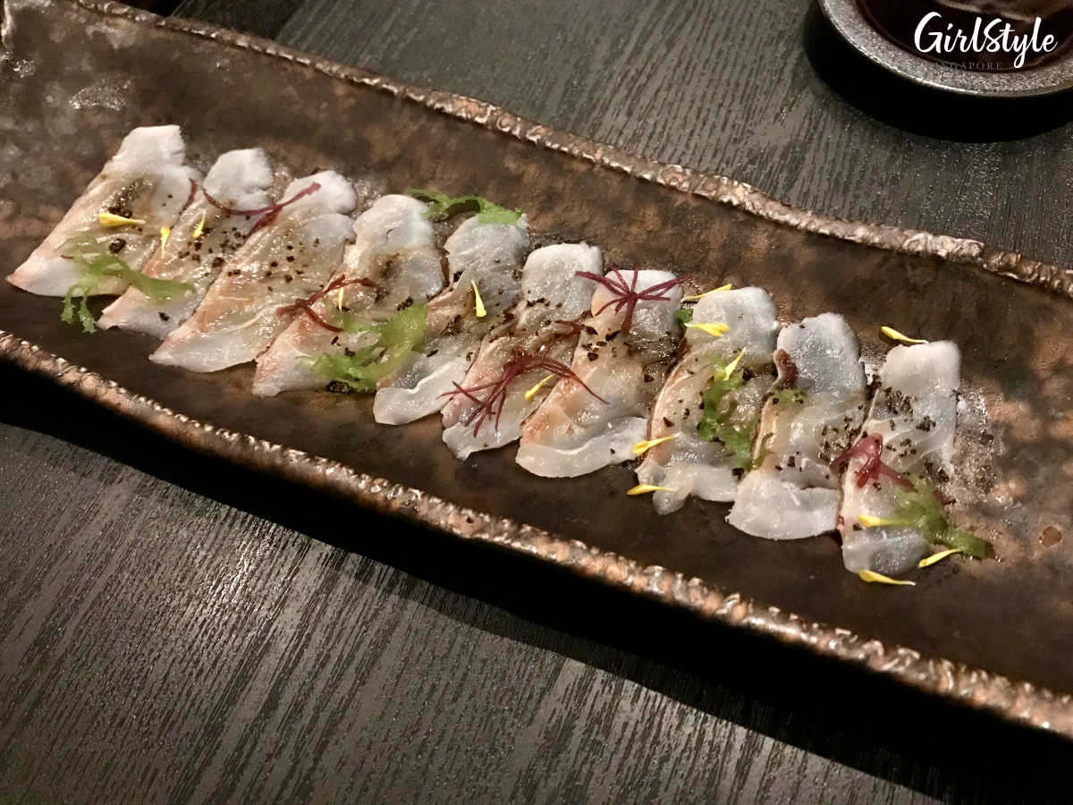 Truffle Madai Carpaccio - Toyosu Box Chef Special of the Day at sen-ryo
