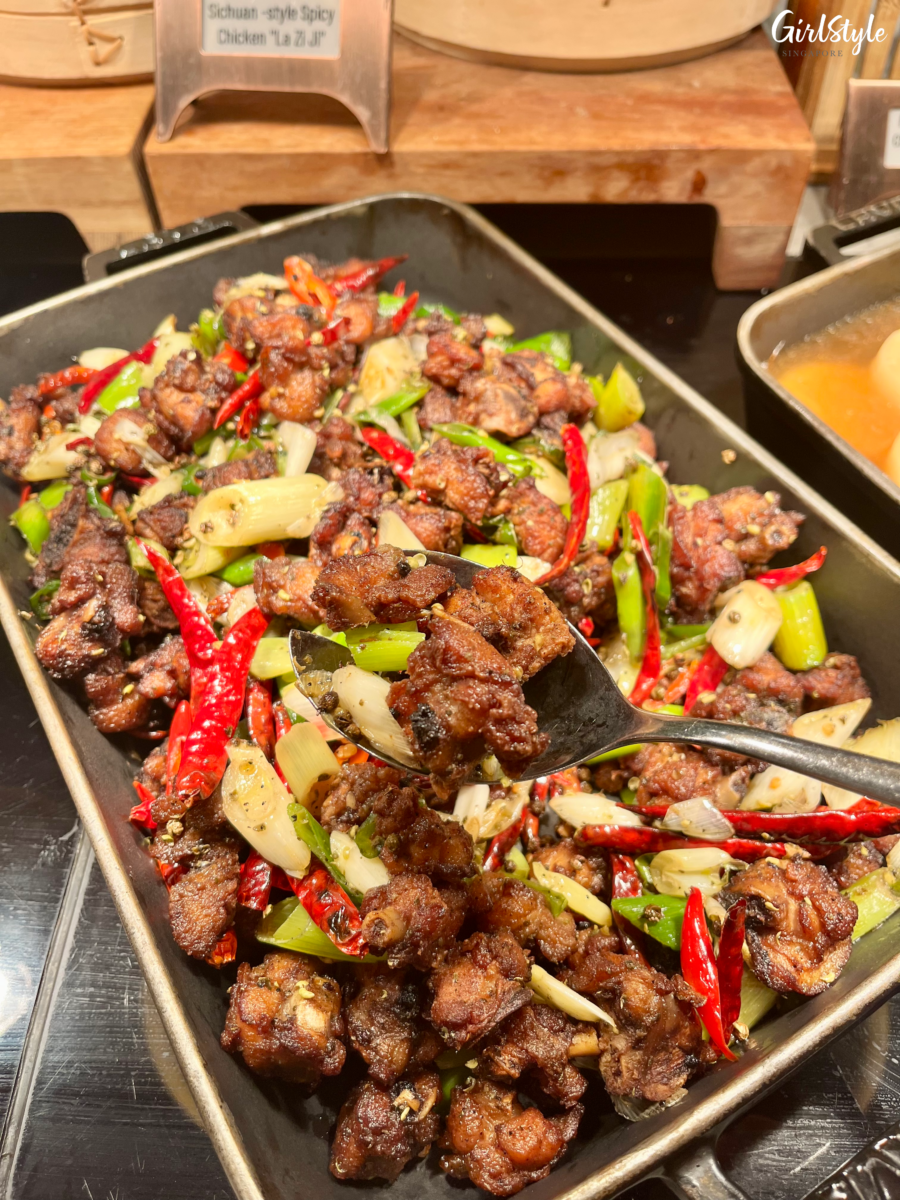 Sichuan-Style Spicy Chicken "La Zhi Ji" - buffet dinner at Estate, Hilton Singapore Orchard