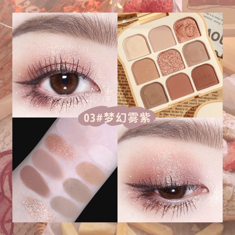 Novo Toast Bread Eyeshadow Palette - 03 Dreamy Mist Purple
