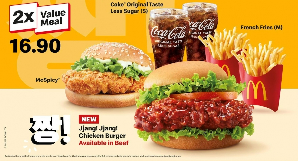 McDonald’s Singapore Jjang! Jjang! Burger & McSpicy 2x Value Meal
