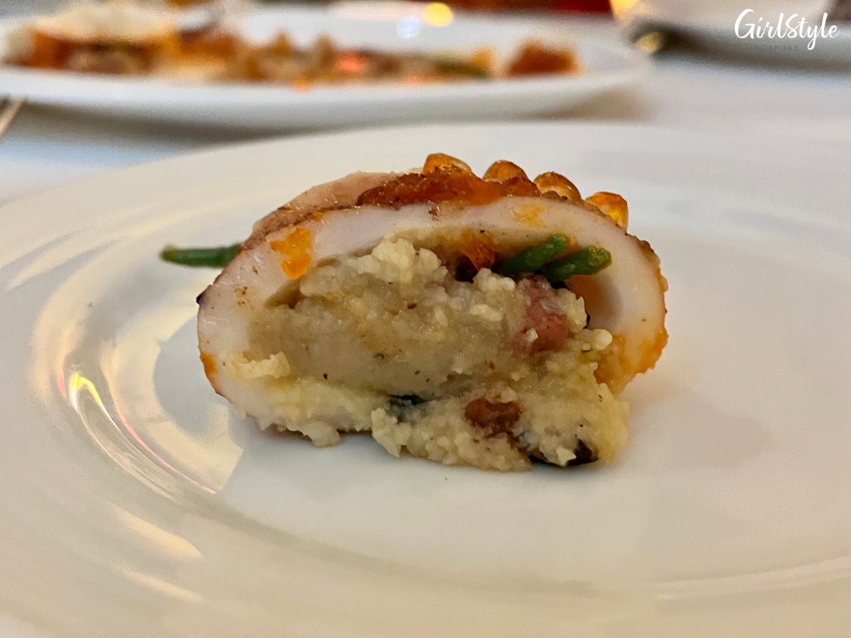 Calamars Farcis cross section - L'Angélus