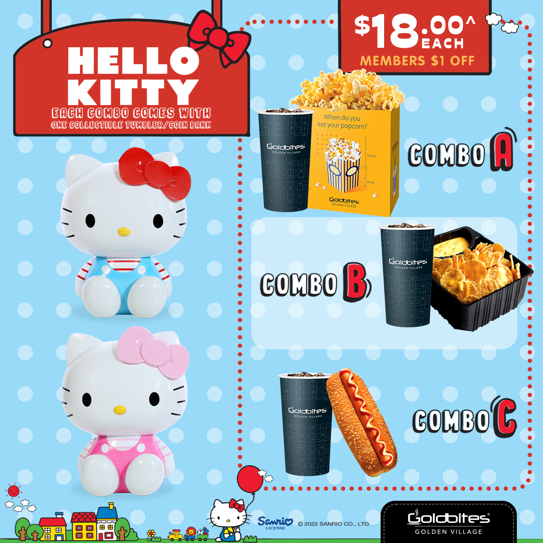 Golden Village Hello Kitty Tumbler with snack combo