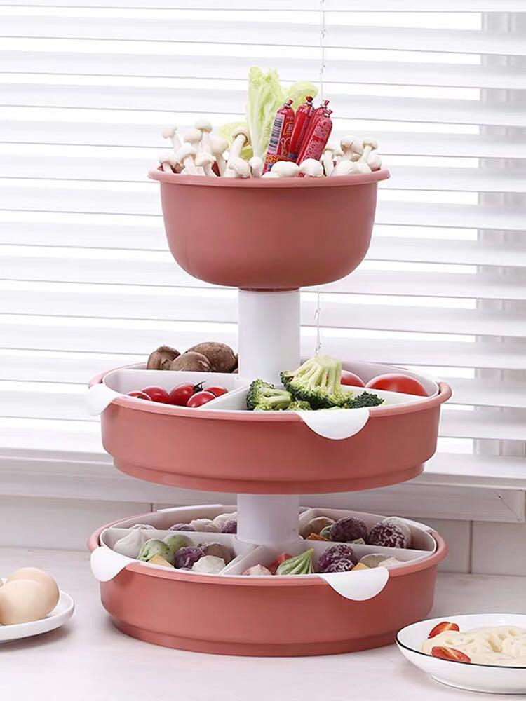 Pink rotating hotpot ingredient stand Singapore