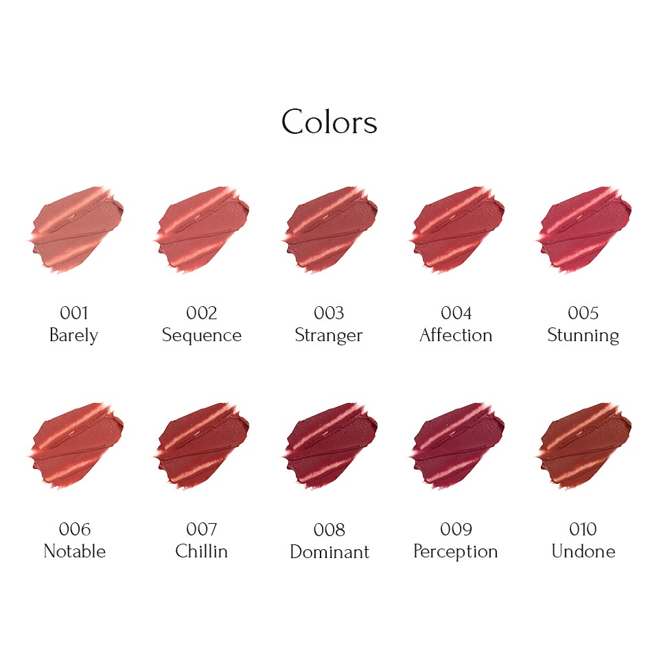 Muzigae Mansion Objet Liquid lip tint swatches