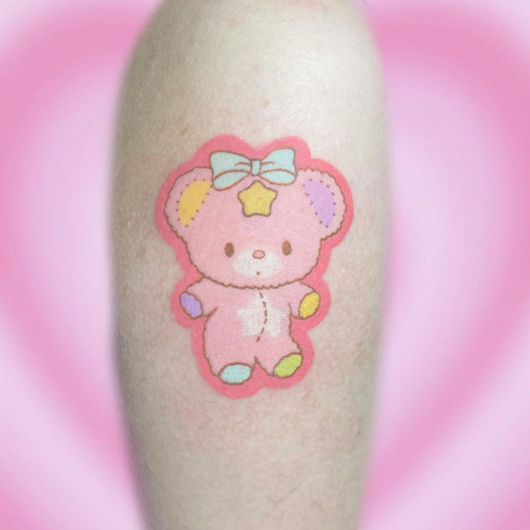 Cute bear permanent sticker tattoo Singapore
