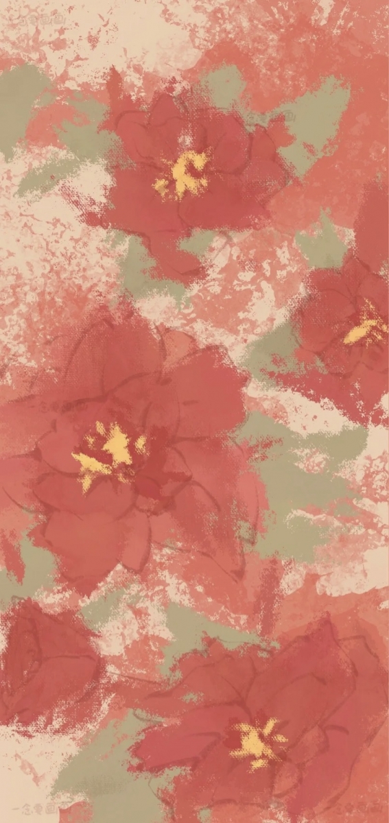 Red floral phone wallpaper