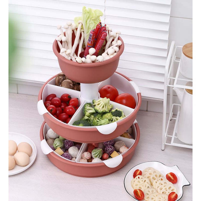Pink rotating hotpot ingredient stand Singapore