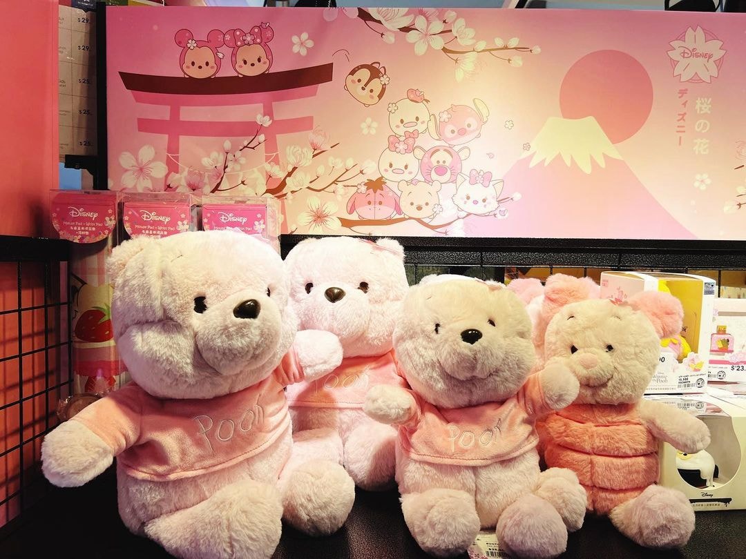 Sakura Winnie-the-Pooh plush toys at Goldwood Suntec City