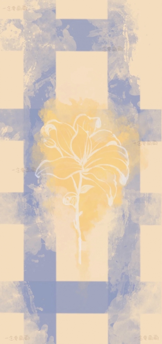 Blue & yellow floral phone wallpaper