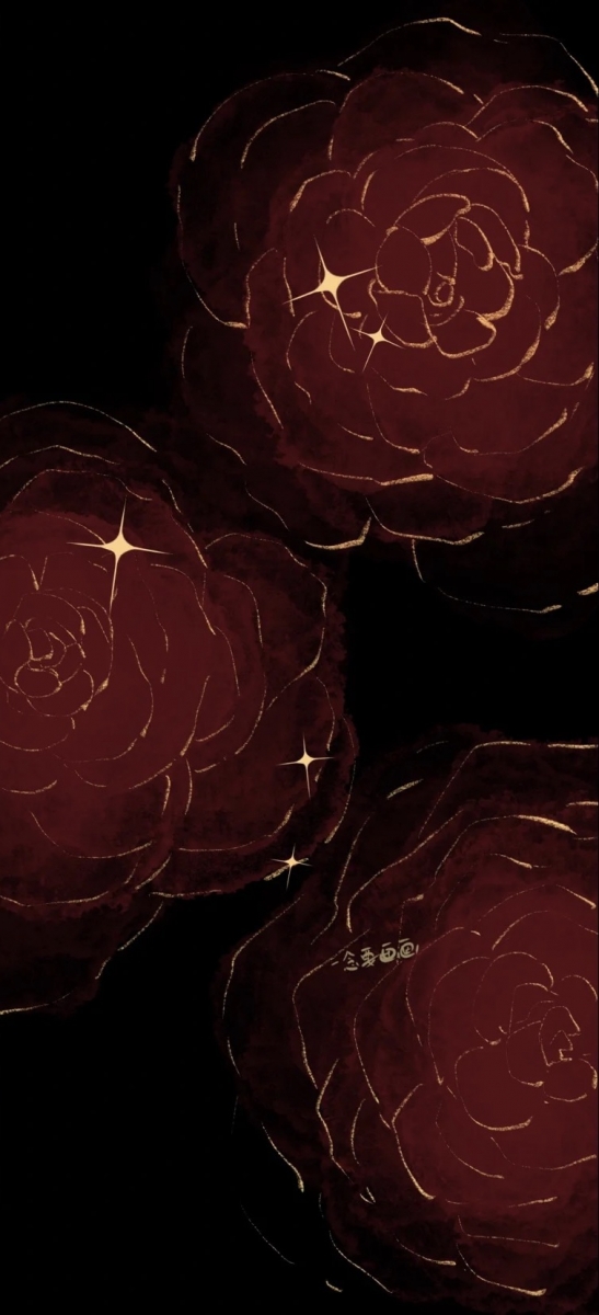 Black and red floral phone wallpaper