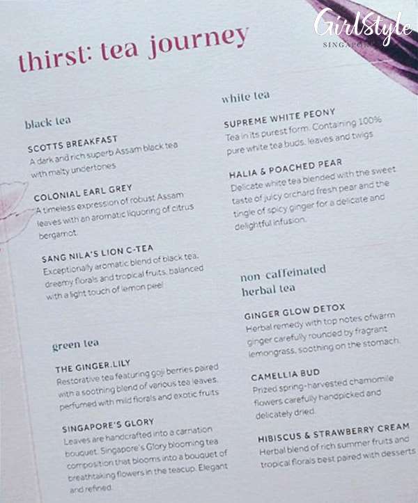Ginger.Lily tea menu