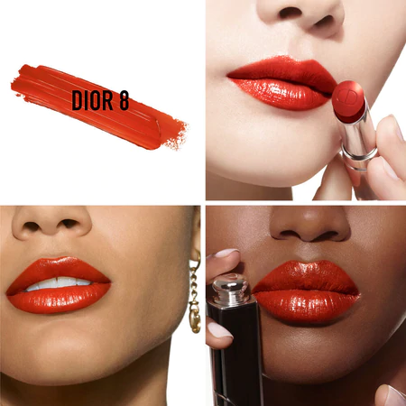 Dior Addict Lipstick Refillable shade Dior 8 swatches