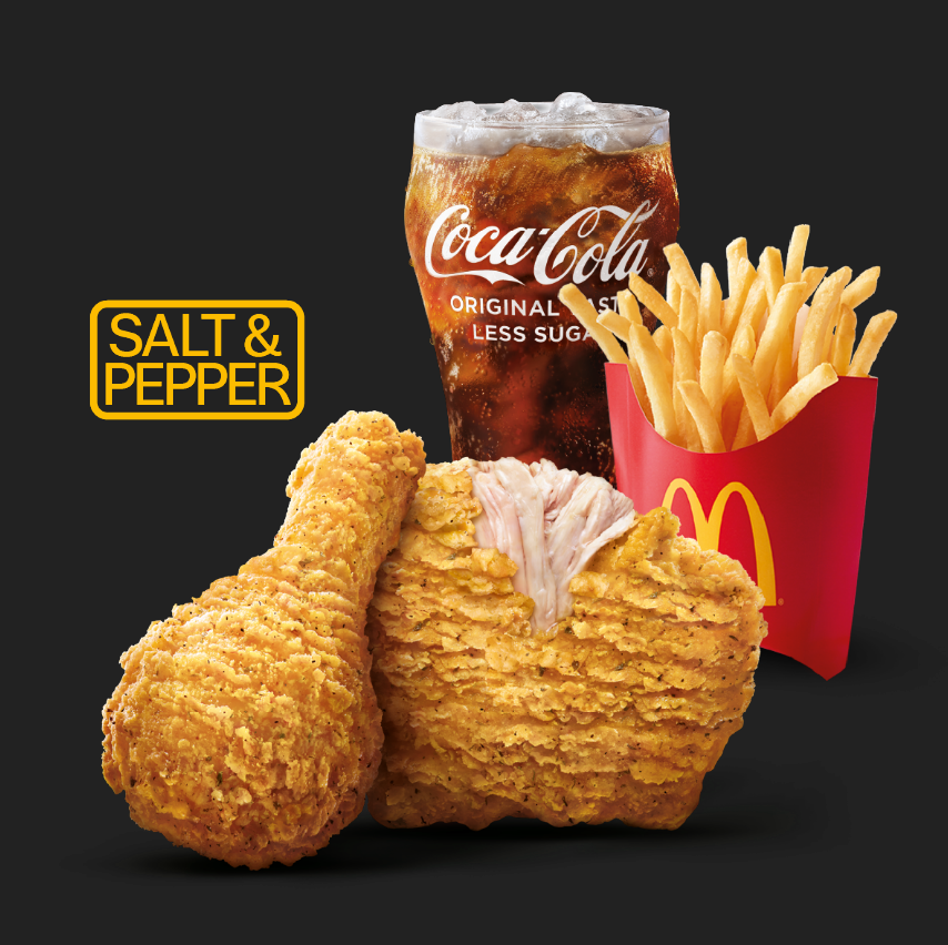 Chicken McCrispy Salt & Pepper (2pc) Extra Value Meal, with Medium Fries and Small Coke - McDonald's Singapore