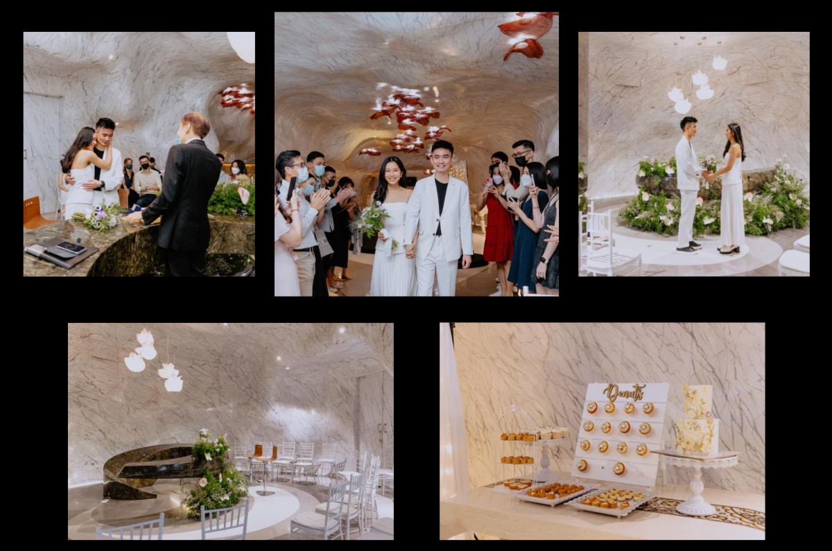 Weddings held at MM Galleri - cave-like event venue in Singapore