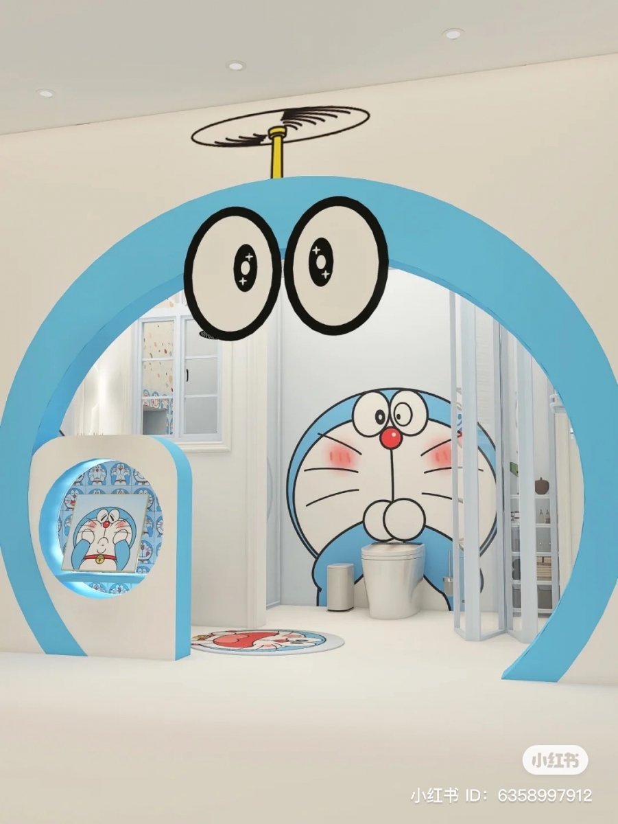 Doraemon-themed bathroom