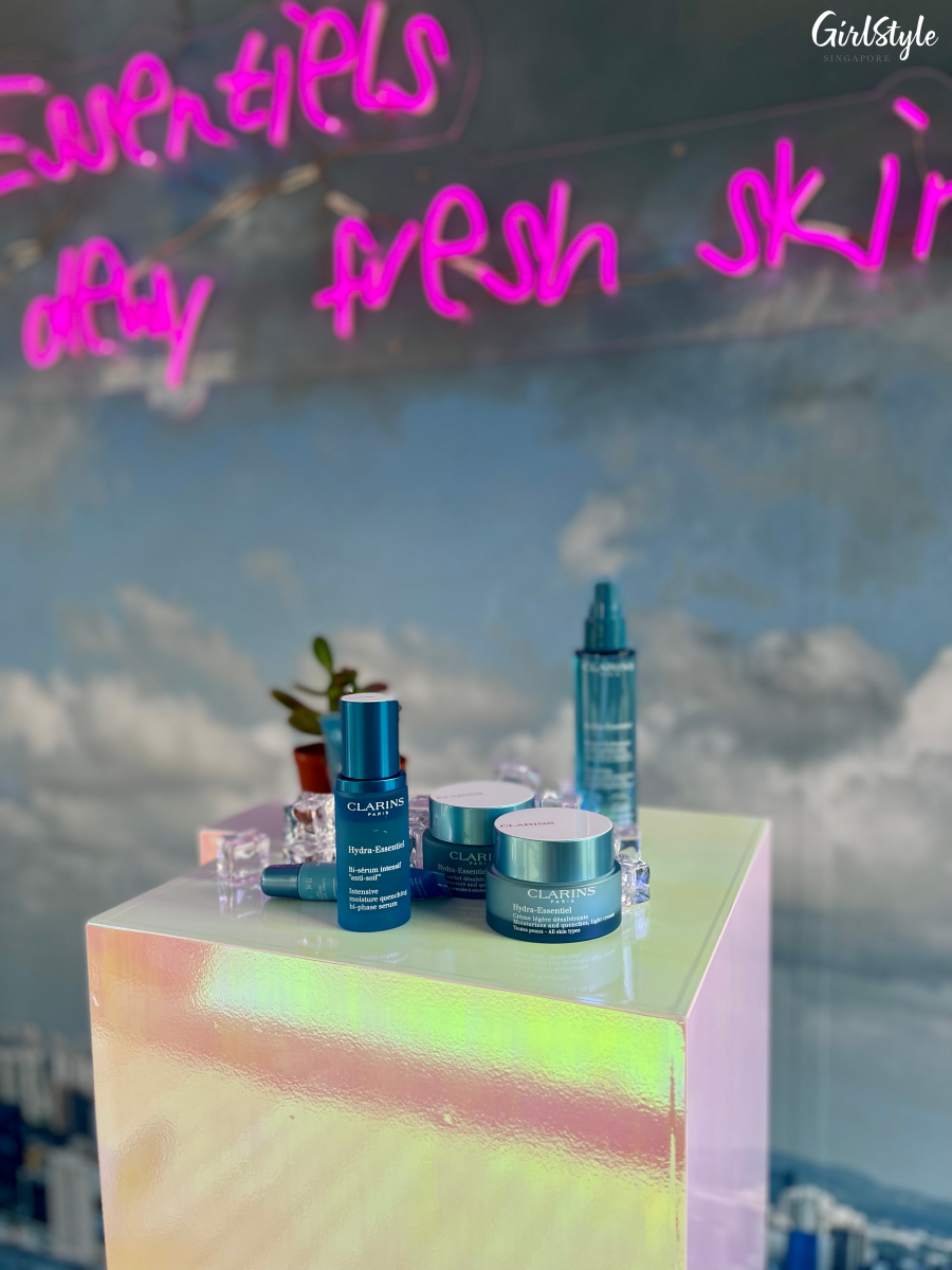 Hydra-Essentiel products - Clarins In The City pop-up beauty trailer at Paya Lebar Quarter