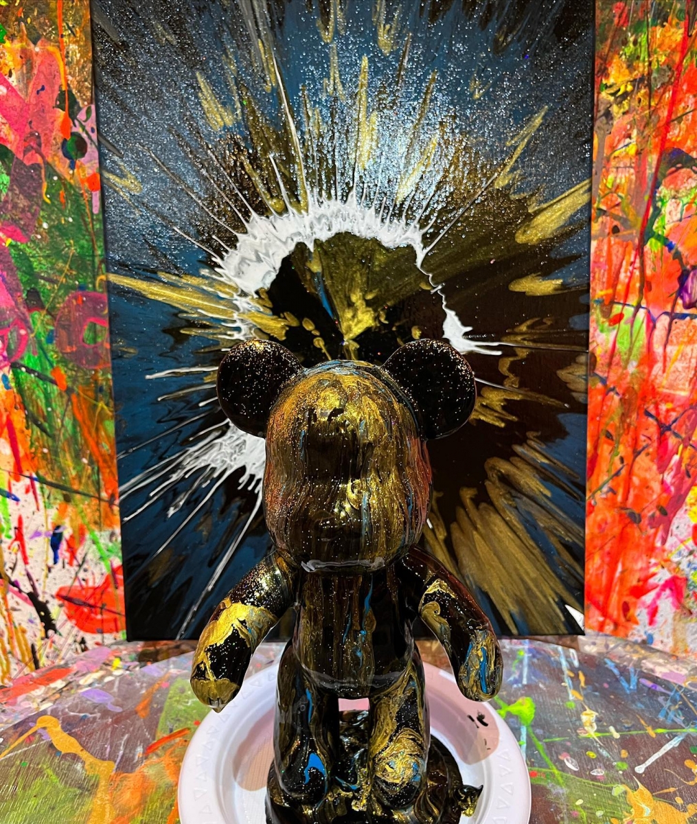 Personalised bear and canvas painting