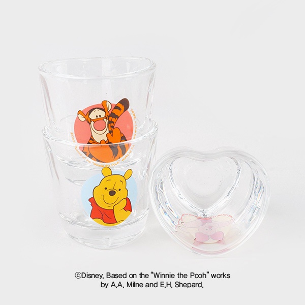 Winnie-the-Pooh heart glass mug from Daiso Korea in Singapore