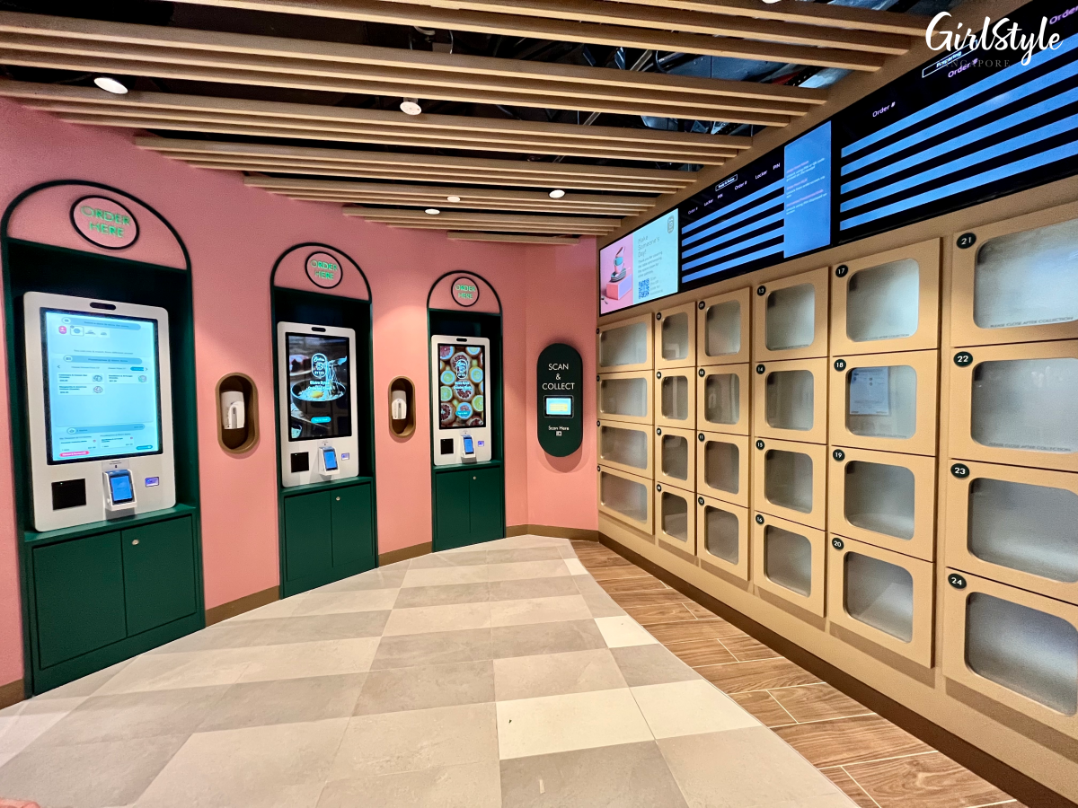 Ordering station and lockers at Bistro Bytes - i12 Katong shopping mall