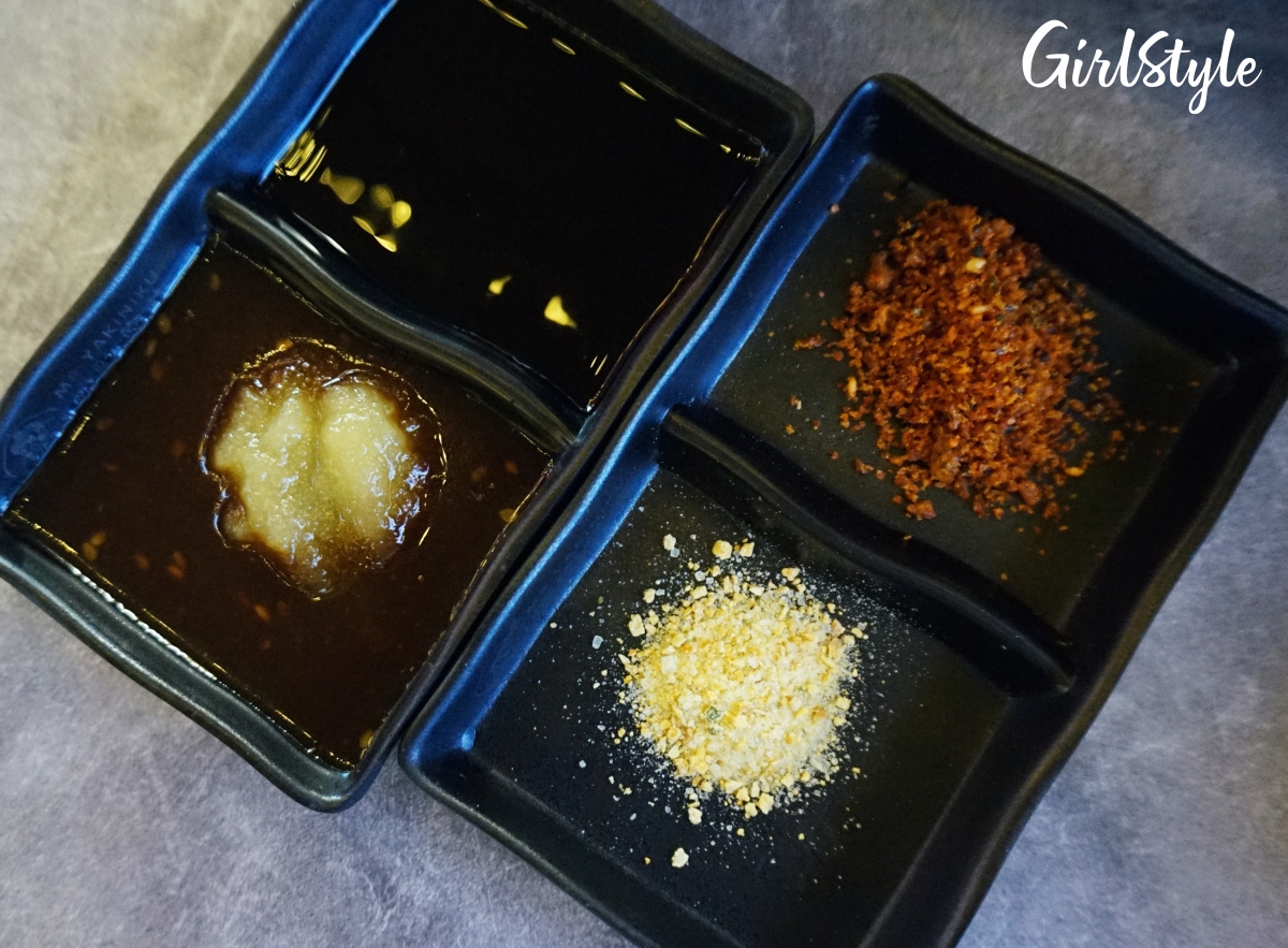 Mr Yakiniku sauce and condiments