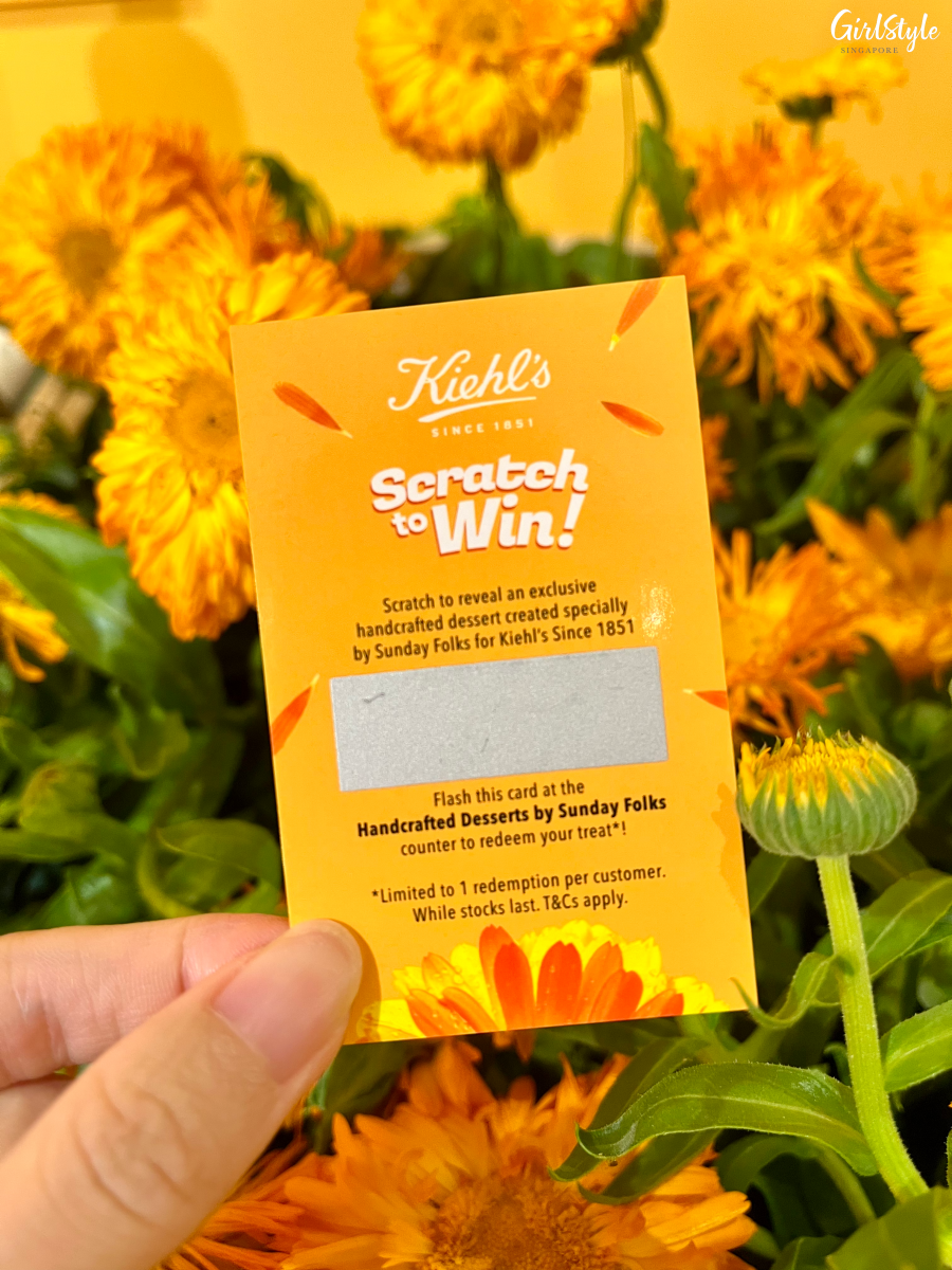 Scratch card to win Sunday Folks desserts - Kiehl’s Calendula-Mart