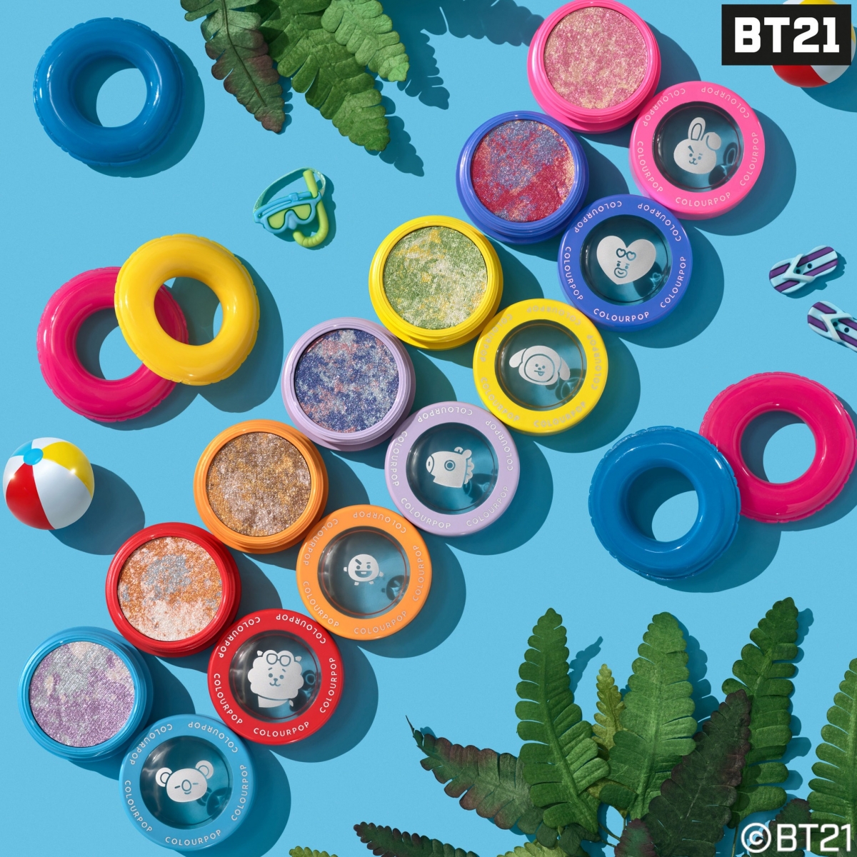 BT21 with ColourPop super shock shadows and pigment