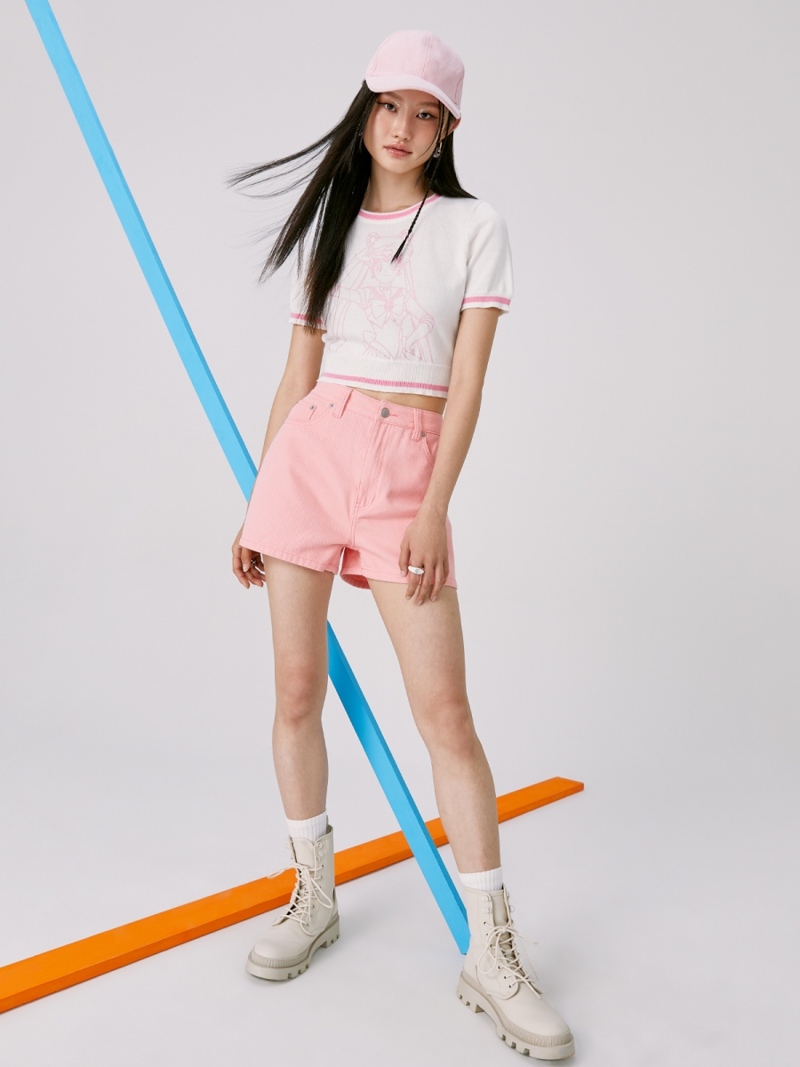 Sailor Moon Pomelo Knit Short Sleeve Crop Top Singapore