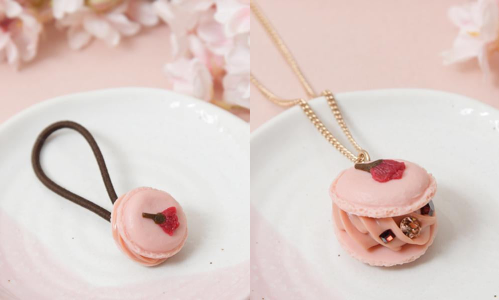 Q-Pot. Petit Sakura Macaron necklace and hair tie