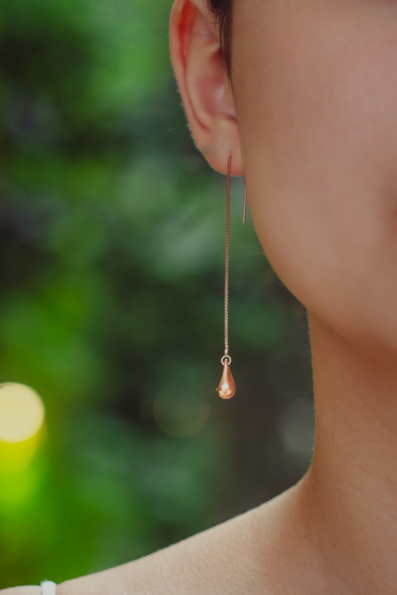 Rain Drop Rose Gold Earrings