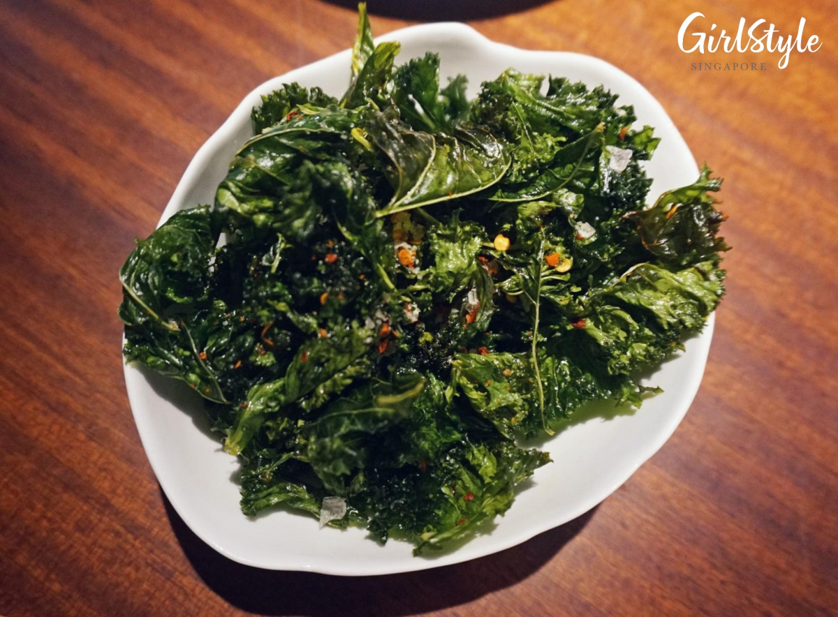 Crispy Fried Kale Leaves at Cultivate Cafe Singapore
