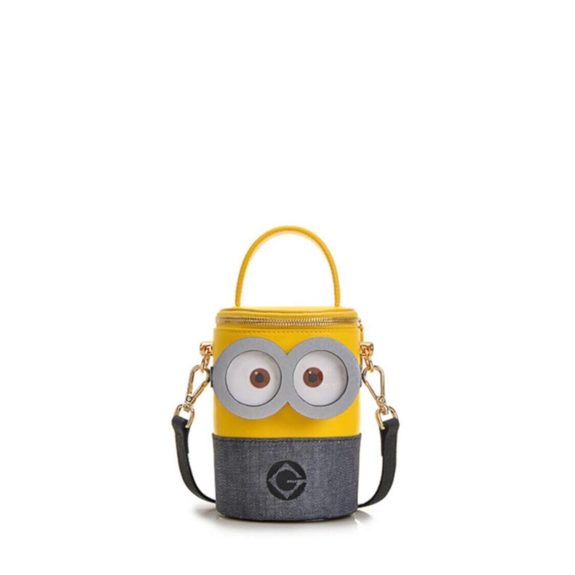 FION Minions Jacquard with Leather Crossbody & Shoulder Bucket Bag