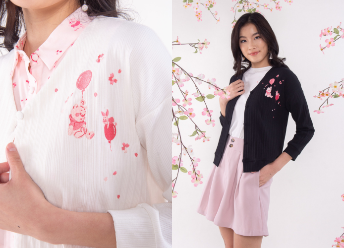 L'zzie Winnie & Piglet Balloon Embroidery Cardigan