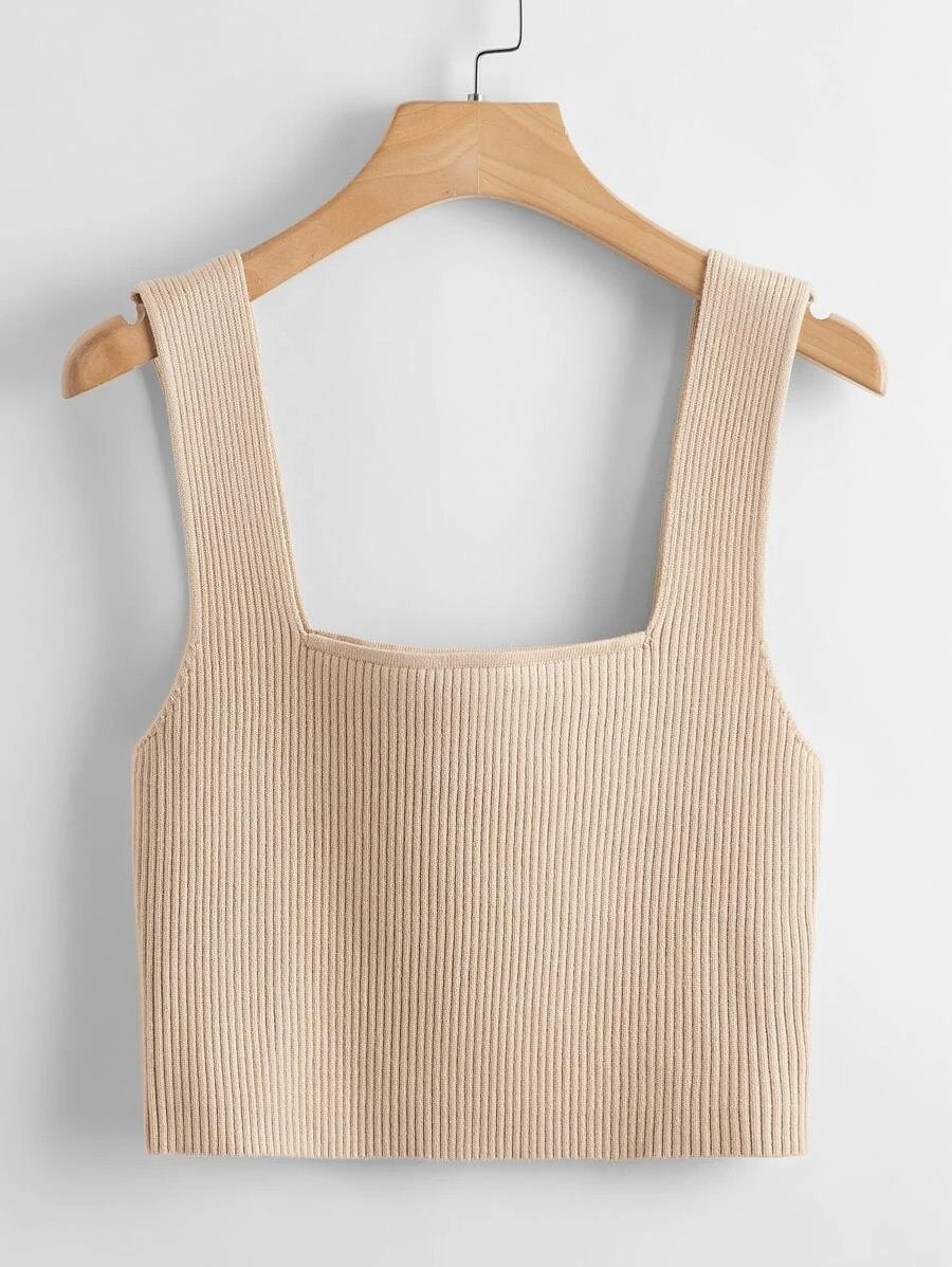 Solid Ribbed Knit Top