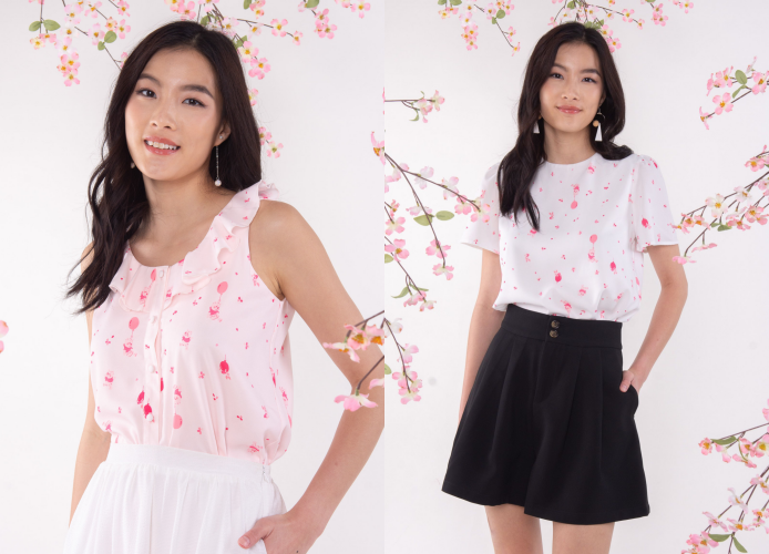 L'zzie Winnie & Piglet Sakura tops
