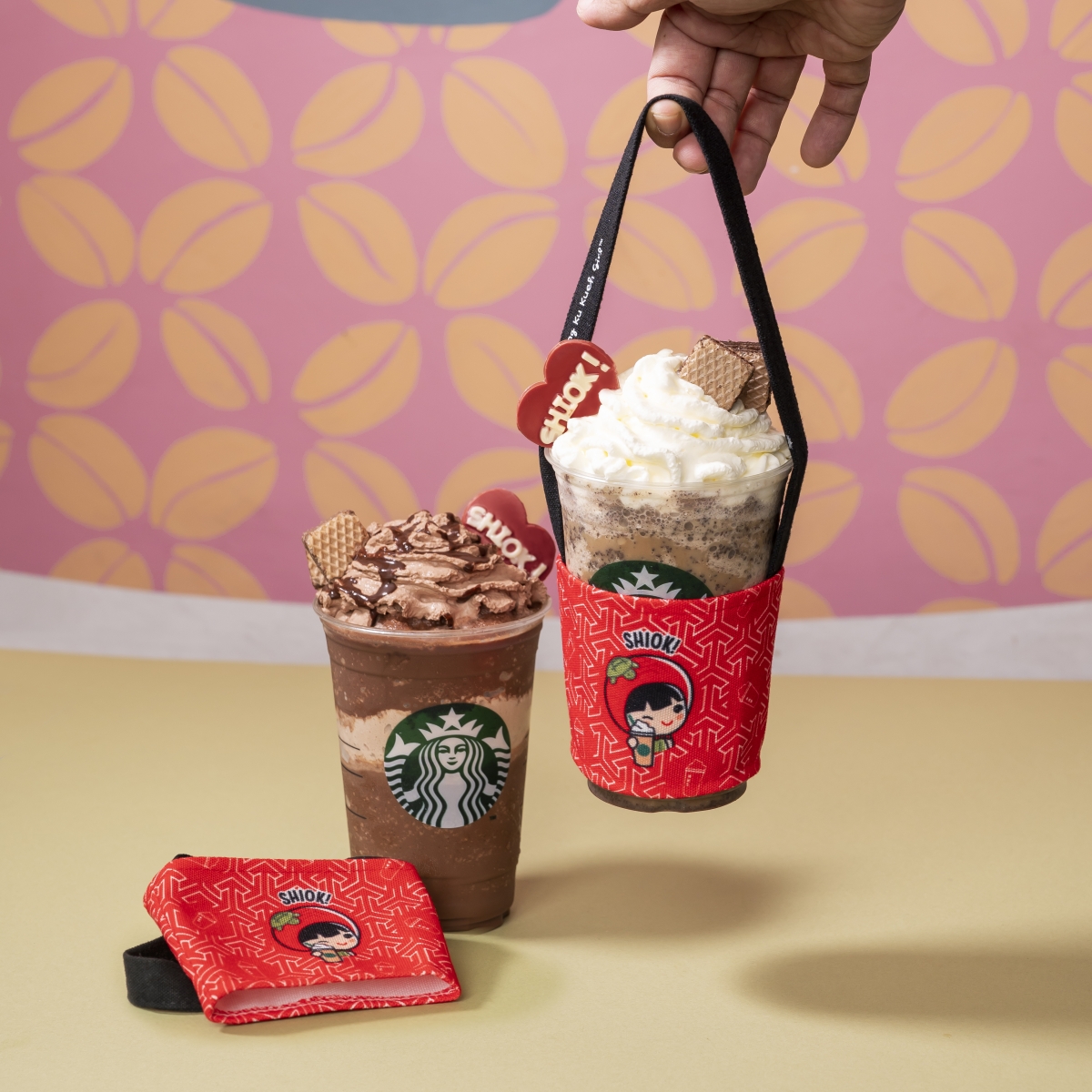 Free Starbucks x Ang Ku Kueh Girl cup sleeve holder with Venti Shiok-ah-ccino