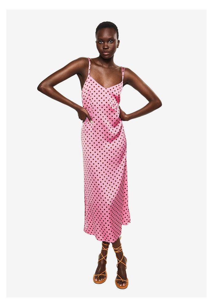 Polka Dot Satin Dress