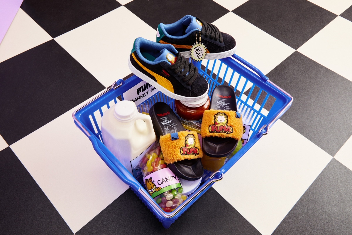 PUMA x GARFIELD Leadcat slide and Suede Sneaker