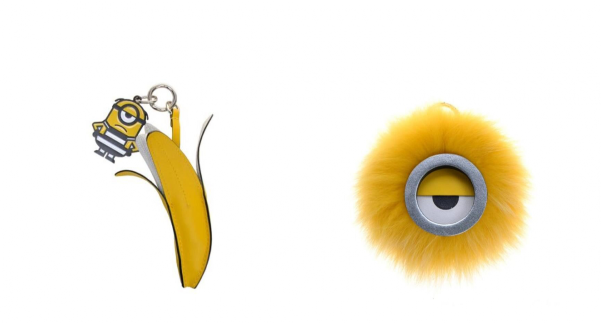 FION Minions Jacquard with Leather Handbag Charms