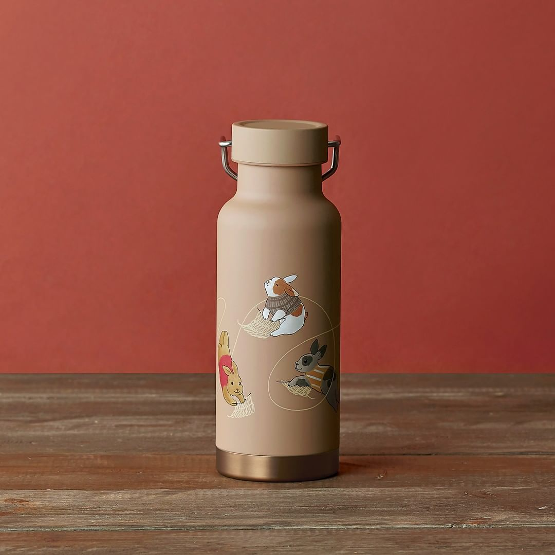 Starbucks Knitting Bunnies Stainless Steel Water Bottle